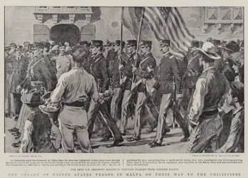 The Parade of United States Troops in Malta on their Way to the Philippines